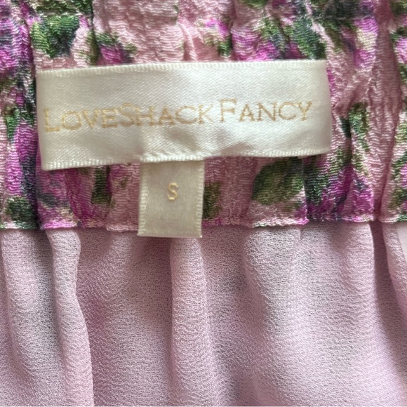 Loveshackfancy Tiered Floral Mini Skirt Blushing Pink Ruffle Coquette Size Small - Picture 10 of 12